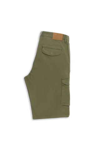  Orta Haki 6 Drop Regular Fit Standart Kesim Kargo Cepli Pamuklu Bermuda Şort