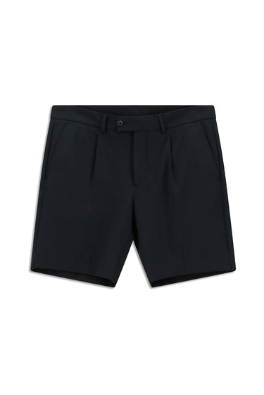 Koyu Lacivert Techno-Line Super Slim Fit Ekstra Dar Kesim Likralı Pileli Şort