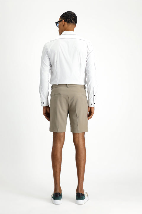 Orta Vizon 7 Drop Super Slim Fit Eksra Dar Kesim Techno-Line Likralı Pileli Şort