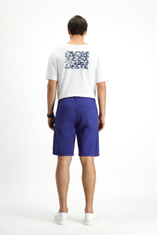  Mavi 6 Drop Regular Fit Standart Kesim Pamuklu Pileli Bermuda ?ort-Ki??l?