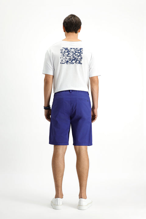 Mavi 6 Drop Regular Fit Standart Kesim Pamuklu Pileli Bermuda Şort