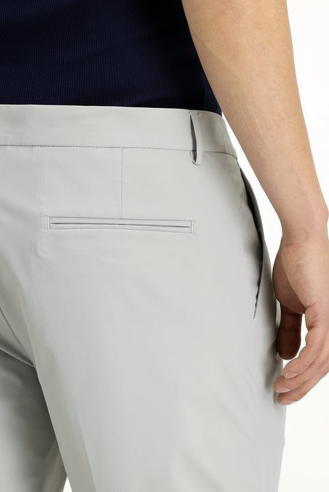 Açık Gri Techno-Line 7 Drop Slim Fit Dar Kesim Likralı Bermuda Şort