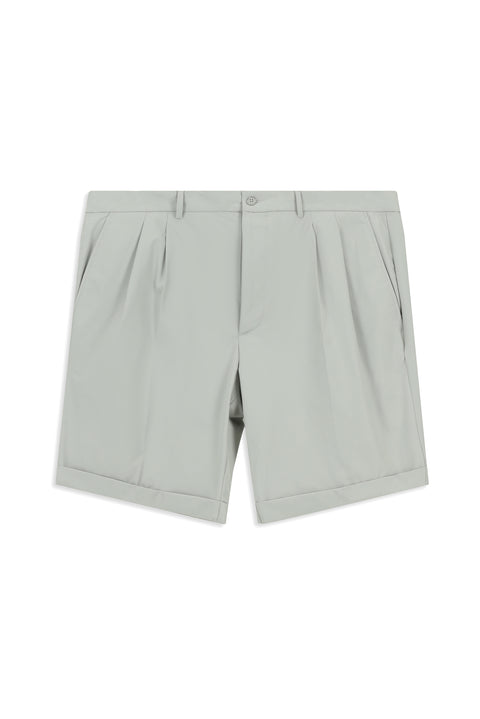 Açık Gri Techno-Line 7 Drop Slim Fit Dar Kesim Likralı Bermuda Şort