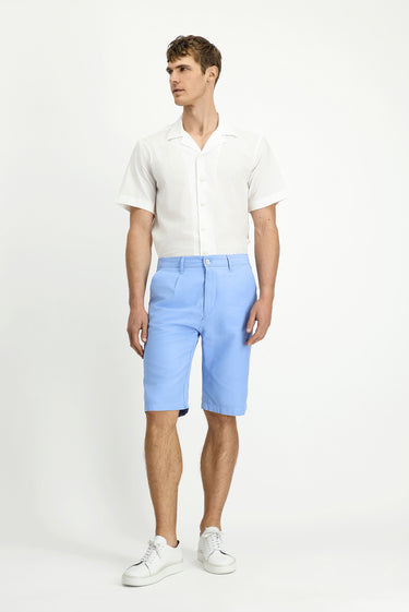  Mavi Relaxed Fit Rahat Kesim Beli Lastikli Pamuklu Bermuda Şort