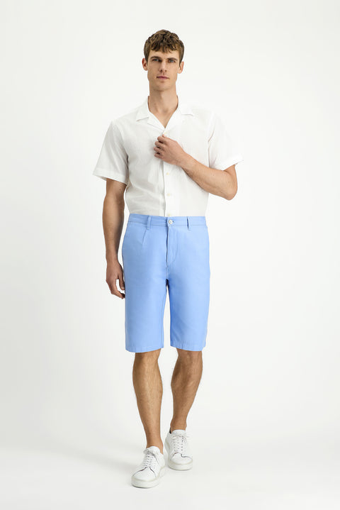 Mavi 4 Drop Relaxed Fit Rahat Kesim Beli Lastikli Pamuklu Bermuda Şort