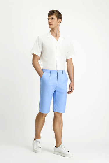  Mavi Relaxed Fit Rahat Kesim Beli Lastikli Pamuklu Bermuda Şort