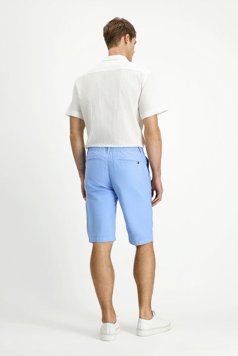 Mavi 4 Drop Relaxed Fit Rahat Kesim Beli Lastikli Pamuklu Bermuda Şort