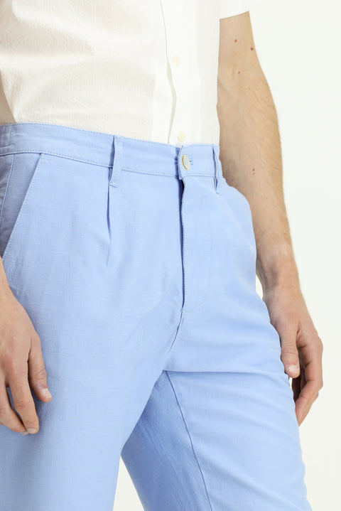 Mavi 4 Drop Relaxed Fit Rahat Kesim Beli Lastikli Pamuklu Bermuda Şort