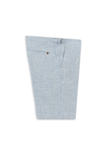  Mavi Relaxed Fit Rahat Kesim Tokalı Keten Bermuda Şort