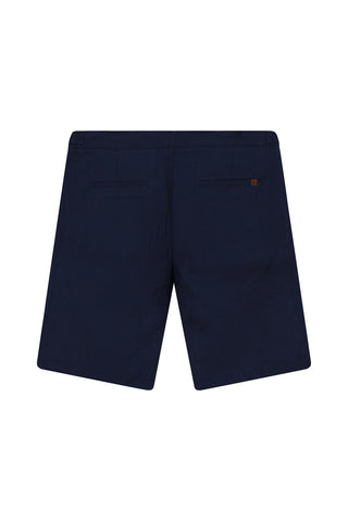  Koyu Lacivert 6 Drop Regular Fit Standart Kesim Tokalı Keten Bermuda Şort