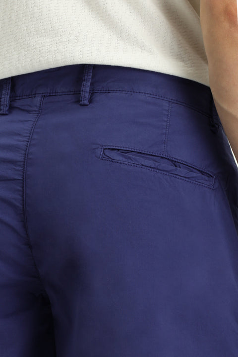 Koyu Lacivert 6 Drop Regular Fit Standart Kesim Pamuklu Bermuda Şort