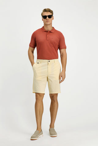  Krem 6 Drop Regular Fit Standart Kesim Pamuklu Bermuda ?ort-Ki??l?