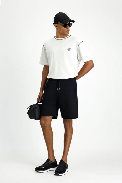 Siyah Pamuklu Spor Sweat Şort