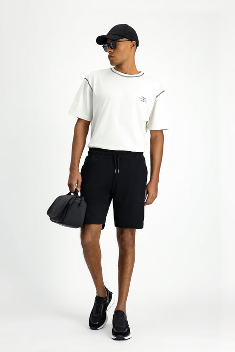 Siyah Pamuklu Spor Sweat Şort