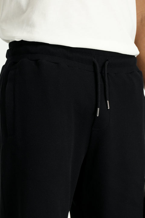 Siyah Pamuklu Spor Sweat Şort