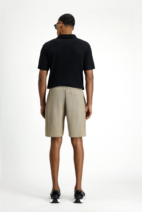 Açık Bej Pamuklu Spor Sweat Şort