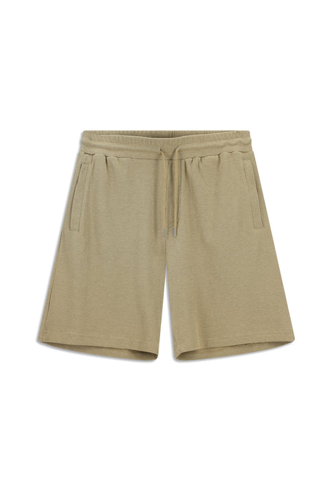 Açık Bej Pamuklu Spor Sweat Şort