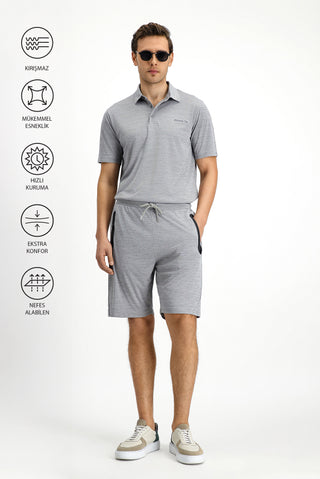  Aç?k Gri Örme Spor ?ort-Ki??l?