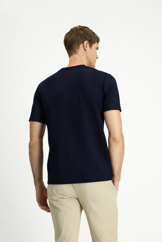  Koyu Lacivert Bisiklet Yaka Regular Fit Baskılı Tişört