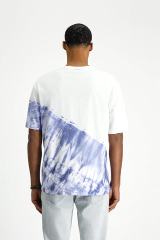  Kırık Beyaz Bisiklet Yaka Oversize Pamuk Baskılı Tişört