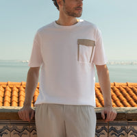 Beyaz Bisiklet Yaka Regular Fit Pamuk Tişört