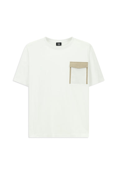 Beyaz Bisiklet Yaka Regular Fit Pamuk Tişört