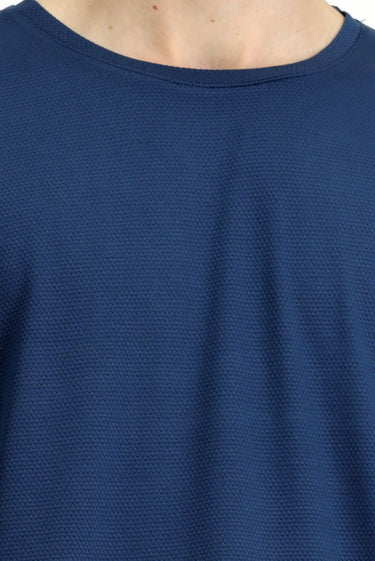 İndigo Bisiklet Yaka Oversize Desenli Modal Karışımlı Tişört