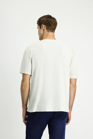  Taş Bisiklet Yaka Oversize Desenli Modal Karışımlı Tişört