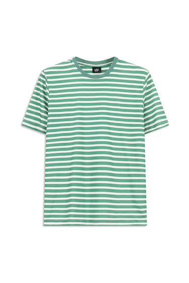 Nefti Bisiklet Yaka Slim Fit Dar Kesim Pamuk Çizgili Tişört