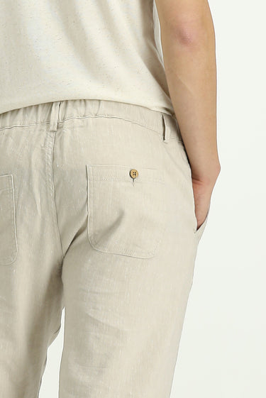 Ekru Bisiklet Yaka Slim Fit Dar Kesim Pamuklu Baskılı Tişört