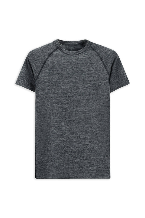 Orta Lacivert Bisiklet Yaka Slim Fit Dar Kesim Spor Tişört