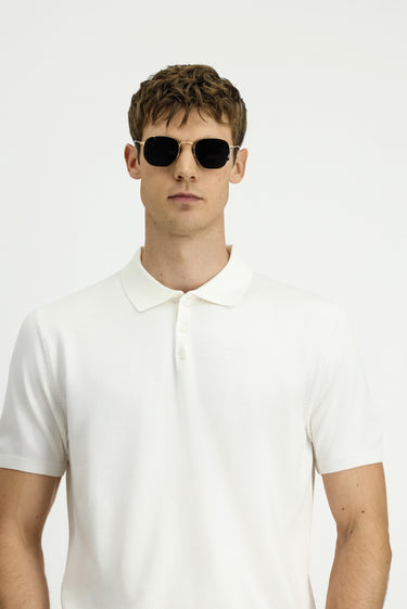 Ekru Regular Fit Polo Yaka Triko Tişört