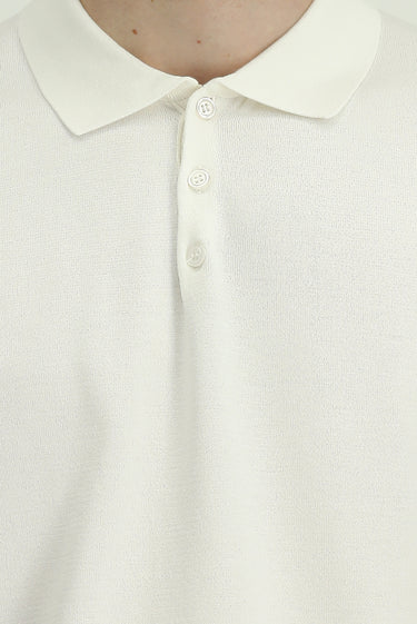 Ekru Regular Fit Polo Yaka Triko Tişört
