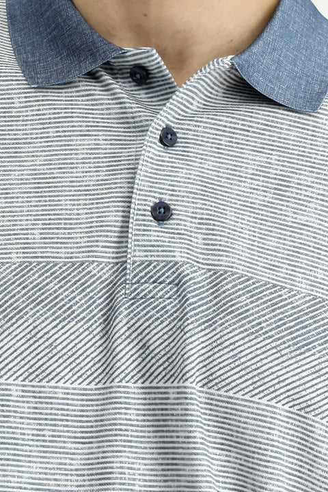 İndigo Regular Fit Desenli Likralı Polo Yaka Tişört