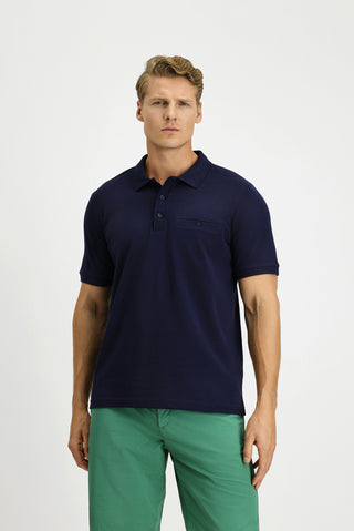  Koyu Lacivert Regular Fit Pamuk Cepli Polo Yaka Tişört