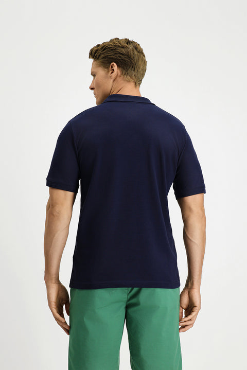 Koyu Lacivert Regular Fit Pamuk Cepli Polo Yaka Tişört