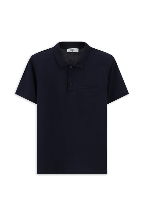 Koyu Lacivert Regular Fit Pamuk Cepli Polo Yaka Tişört