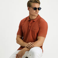 Kiremit Regular Fit Pamuk Cepli Polo Yaka Tişört