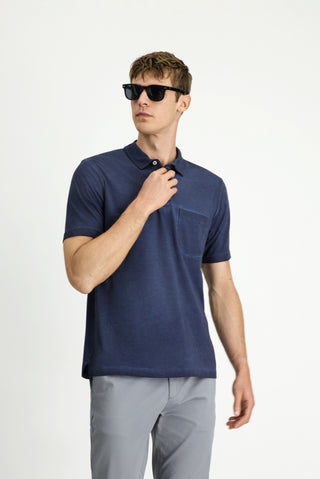  Koyu Lacivert Regular Fit Pamuk Cepli Polo Yaka Tişört