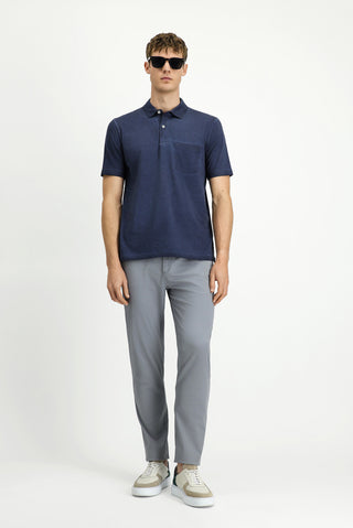  Koyu Lacivert Regular Fit Pamuk Cepli Polo Yaka Tişört
