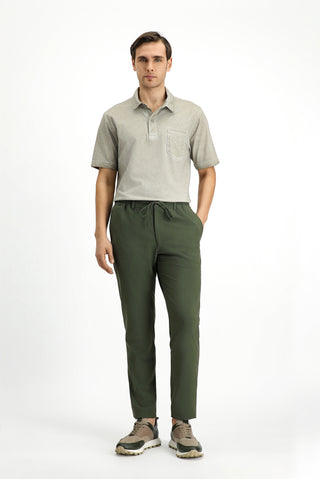  Küf Yeşili Regular Fit Pamuk Cepli Polo Yaka Tişört