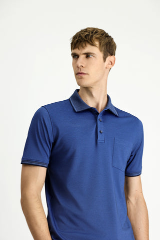  İndigo Regular Fit Pamuklu Desenli Cepli Polo Yaka Tişört