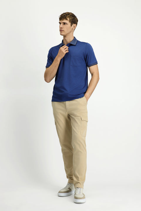 İndigo Regular Fit Pamuklu Desenli Cepli Polo Yaka Tişört