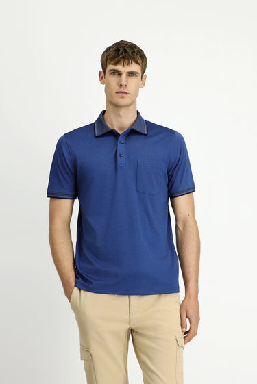  İndigo Regular Fit Pamuklu Desenli Cepli Polo Yaka Tişört