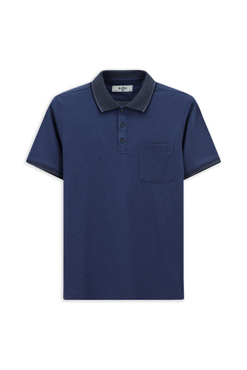 İndigo Regular Fit Pamuklu Desenli Cepli Polo Yaka Tişört