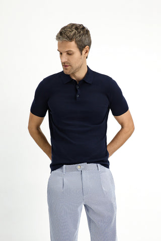  Orta Lacivert Regular Fit Pamuklu Polo Yaka Triko Tişört