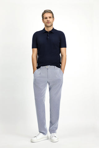  Orta Lacivert Regular Fit Pamuklu Polo Yaka Triko Tişört