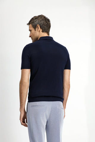  Orta Lacivert Regular Fit Pamuklu Polo Yaka Triko Tişört