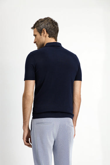  Orta Lacivert Regular Fit Pamuklu Polo Yaka Triko Tişört
