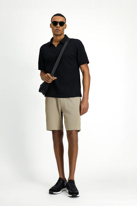 Siyah Regular Fit Pamuklu Polo Yaka Tişört